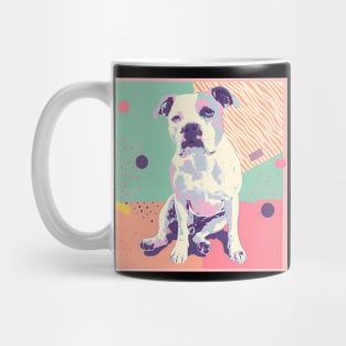 70s American Staffordshire Terrier Vibes: Pastel Pup Parade Mug